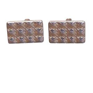 Vintage Hickok USA Gold Tone Cufflinks Geometric Diamond Design MCM Mens 1960s
